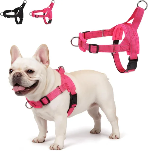 Vista 12 de KOOLTAIL Arnés sin tirones para perro pequeño, con acolchado suave y asa, arnés de chaleco para cachorro fácil de caminar, cuello y pecho 2-Negro