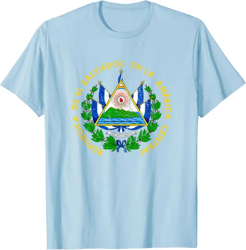 Vista 85 de Escudo de armas de El Salvador Salvadoran Distressed Design T-Shirt