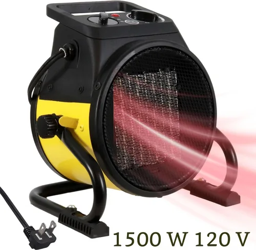Vista 10 de Calentador de aire EUH1465, eléctrico, de Dura Heat, con base pivotante, 5,120 BTU, Amarillo