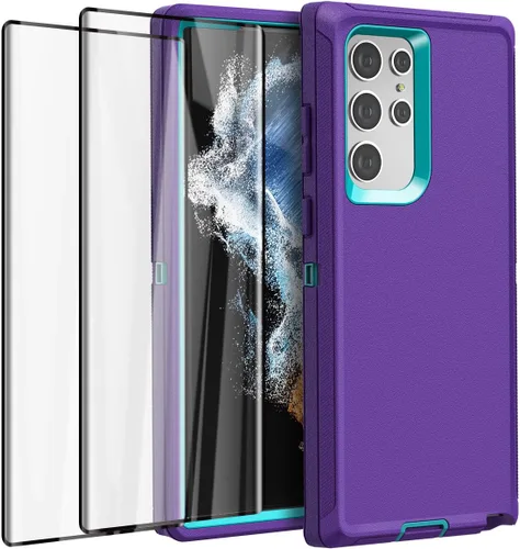Vista 12 de AICase Funda para Galaxy S22 Ultra con protector de pantalla, protección contra caídas, resistente, a prueba de golpes y polvo, 3 capas, resistente