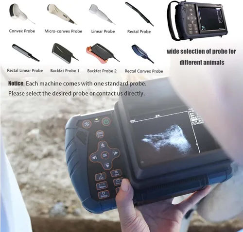 Vista 8 de DAWEI S1 máquina de ultrasonido veterinaria portátil 3.5MHz sonda convexa para animales de embarazo Perro cerdo cabra veterinario escáner