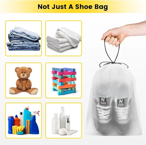 Vista 6 de Vorspack Bolsas de zapatos para viajes, 6 unidades, transparentes