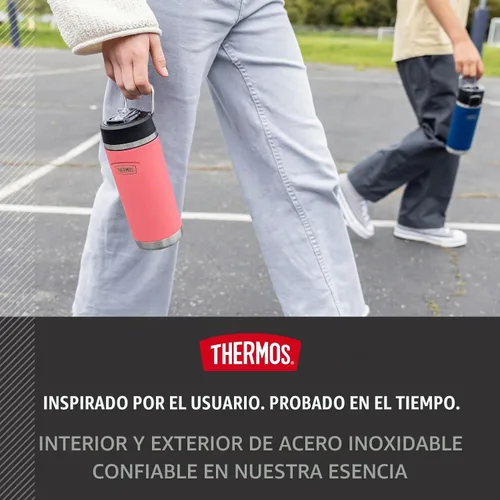 Vista 6 de THERMOS ICON SERIES - Botella de agua aislada con tapa con popote, 18 onzas, rosa intenso, botella de agua aislada al vacío de acero inoxidable