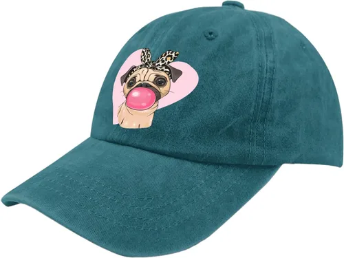 Vista 2 de Gorras de béisbol con diseño de perro carlino y papá, gorra divertida para hombre