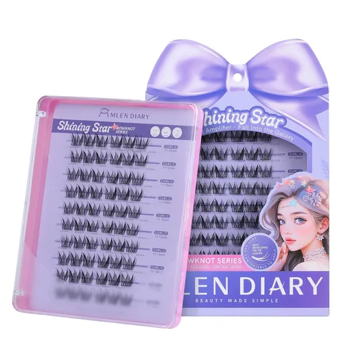 Vista 19 de MLEN DIARY Kit de 80 racimos de pestañas naturales, rizo C, kit de extensiones de pestañas con pinzas removedoras de pestañas de 0.335-0.492 in