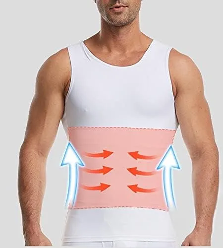 Vista 3 de Ropa interior para hombre con control de abdomen adelgazante, compresión para ocultar ginecomastia