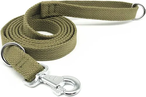Vista 8 de Correa táctica resistente de 6 pies para perro, estilo militar, de algodón grueso, K9, para caminar al aire libre, caza, senderismo, color negro