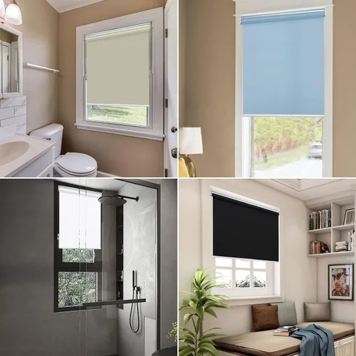 Vista 6 de Persianas enrollables opacas sin cordón, para ventana, tamaño personalizado, persianas de primavera, privacidad, impermeable, con aislamiento