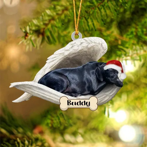 Vista 84 de Afghan Hounds - Adorno de Navidad con alas de ángel durmiente, recuerdo personalizado para perros 2024, adorno de forma acrílica, regalos
