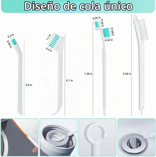 Vista 6 de Juego de cepillos de limpieza pequeños, 4 piezas, herramienta de limpieza para el hogar de grietas para ventana, ranura para puerta corrediza