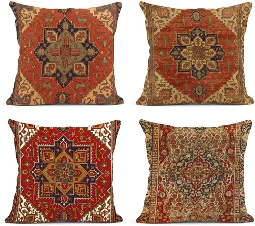 Vista 11 de Sanwarm Juego de 4 fundas de almohada decorativas para decoración del hogar, 16 x 16 pulgadas, fundas de almohada para sofá, fundas de almohada