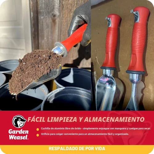 Vista 7 de Garden Weasel Pala para Macetas - Tamaño Grande Cavar y Transportar Herramientas de Excavación Manual para Plantar y Jardinería, Pala de Tierra