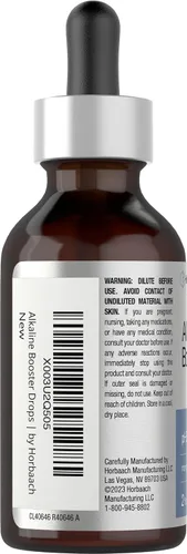 Vista 3 de Horbaach - Gotas de agua alcalinas 2 onzas líquidas Suplemento de equilibrio de pH Refuerzo con minerales Sin OMG y sin gluten
