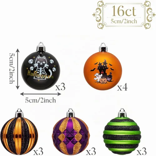 Vista 5 de Valery Madelyn Decoraciones de árbol de Halloween, adornos de 16 quilates