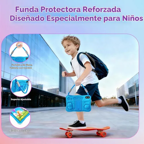 Vista 6 de Tableta para niños, tableta Android 16 para niños de 10 pulgadas Azul