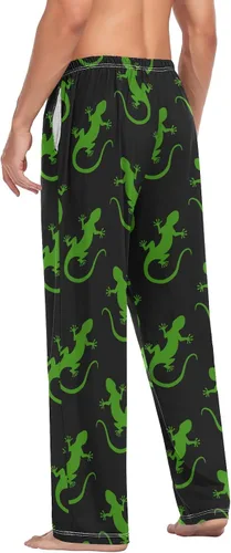 Vista 6 de Aslsiy Lizards Green - Pantalones de pijama para hombre, pantalones suaves separados para hombre, pantalones de descanso
