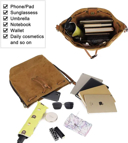 Vista 6 de AFKOMST Bolsas de cubo y monederos para mujer con cordón y 2 correas desmontables