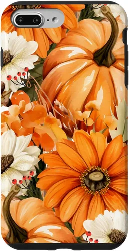 Vista 12 de Funda con temática de otoño para iPhone 16, diseño de calabaza, niña, mujer, diseño vintage de otoño