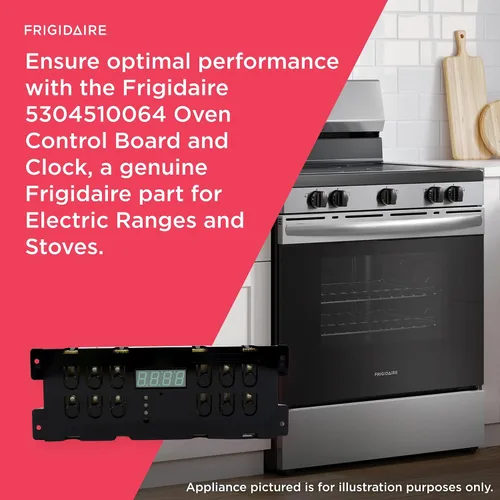 Vista 4 de Frigidaire 5304510064 Tablero de control de horno y reloj para estufas y estufas eléctricas, color negro