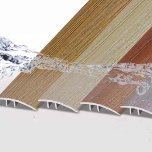 Vista 4 de NILZA Door Threshold Strip Wood Floor Transition Strip 36in Threshold Transition Strips, Metal Threshold Reducer Ramp, Suitable for Height of Oak