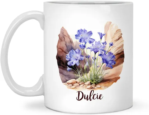 Vista 16 de Tazas de cerámica personalizadas del cubo de rosas con nombre, Taza de flores, Taza de café de flores de rosas personalizadas, Taza de té floral