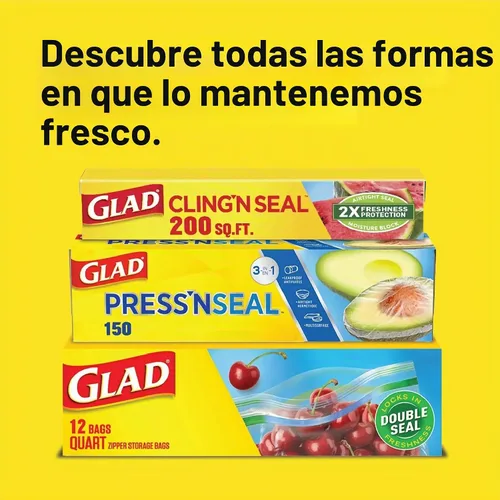 Vista 7 de Bolsas de plástico para almacenamiento de alimentos Glad Flex'N Seal, de galón, 35 unidades (el paquete puede variar)