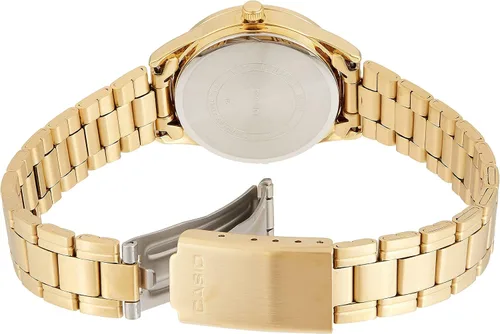 Vista 2 de Casio Reloj analógico de acero inoxidable dorado LTP-V005G-9A para mujer, Oro, Reloj analógico, movimiento de cuarzo