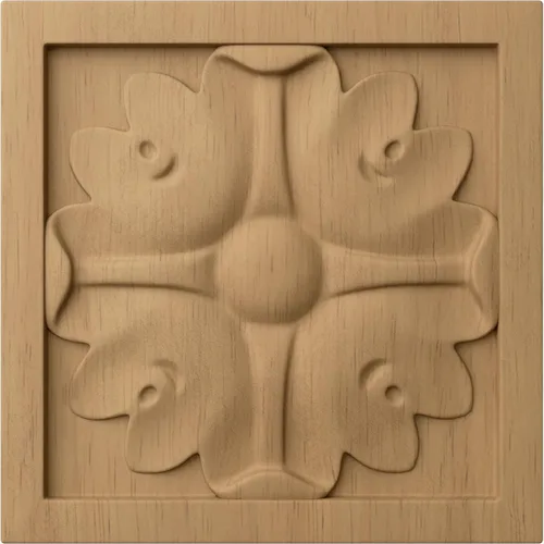 Vista 12 de Ekena Millwork ROS03X03X00EDAL Roseta cuadrada pequeña de Edimburgo, 3 pulgadas de ancho x 3 pulgadas de alto x 5/8 pulgadas de largo, aliso