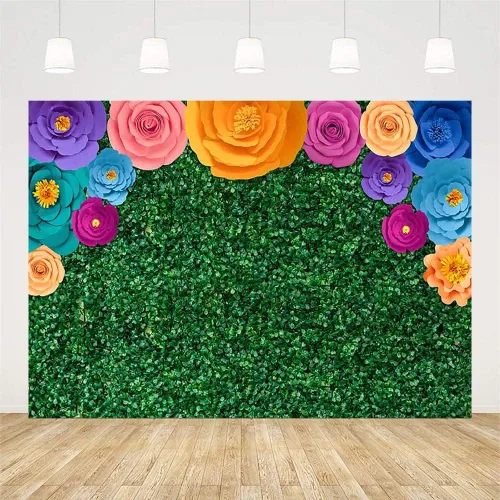 Vista 2 de Sendy Fondo mexicano de 7 x 5 pies, fondo de fiesta de Encanto para fiesta de cumpleaños, pancarta de vegetación mexicana, decoración de festivales
