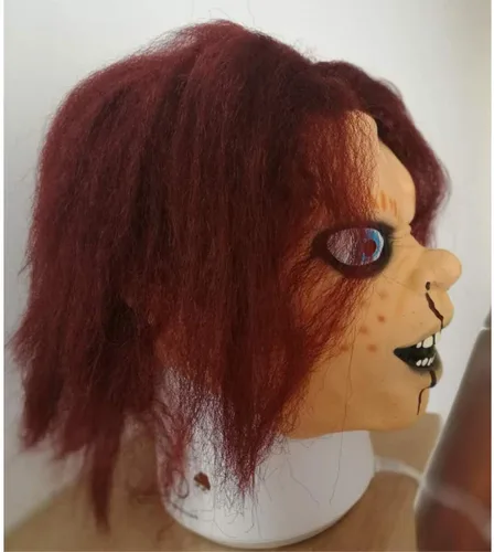 Vista 4 de Máscara aterradora de Halloween, máscara espeluznante de Halloween para niños, máscaras de látex de terror para adultos, figuras de acción