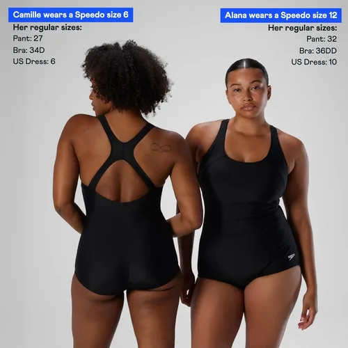 Vista 8 de Speedo - Traje de baño de una pieza para mujer, con costura de princesa, PowerFlex, Ultraback, corte conservador