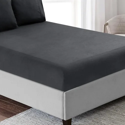 Vista 9 de Marina Decoration Juego de sábanas de 4 piezas con 2 fundas de almohada bordadas, de rayón sólido de bambú para todas las estaciones, con 2 fundas