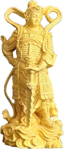 Vista 9 de Feng Shui Decor Estatua de Guan Gong, estatua de madera maciza del Dios de la riqueza Guan Yu, decoración de oficina en casa, figura de Guan Di
