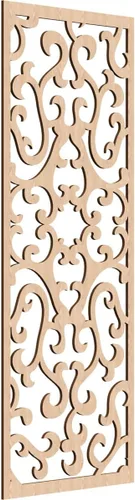 Vista 60 de 9 3/8 pulgadas de ancho x 24 3/8 pulgadas de alto x 1/4 de alto Smithfield paneles de pared de madera con calado, abedul