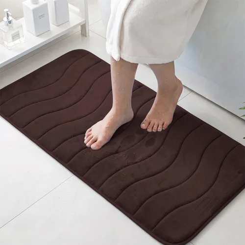 Vista 19 de Flamingo P Alfombra de Baño de Espuma Viscoelástica Tapetes de Baño Alfombra Antideslizante Absorbente de Agua para Ducha, 24x17 pulgadas, Verde Aqua