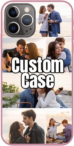 Vista 21 de Funda de teléfono con foto personalizada para iPhone 12 Pro, imagen/texto personalizado, funda negra delgada y suave, regalo único de nicho
