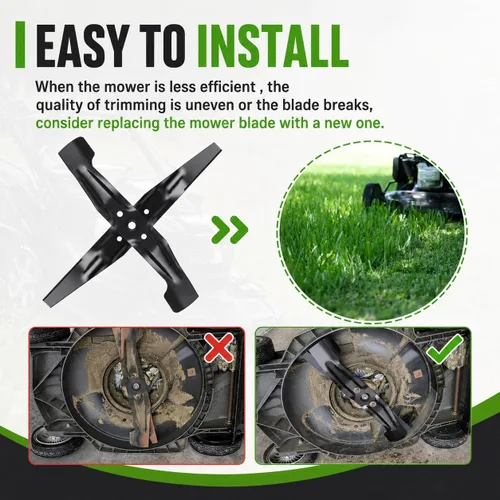 Vista 2 de HRX217 Juego de cuchillas para cortacésped, juego de cuchillas dobles MicroCut de 21 pulgadas compatible con cortacéspedes HRX217K1-K4, cuchillas