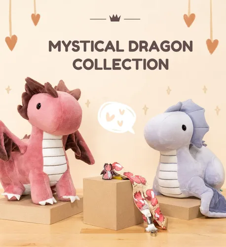 Vista 6 de Bellzi Dragón de fuego – Lindo juguete de peluche de 7 pulgadas – Adorable juguete de dragón suave y regalos – Regalo perfecto para niños, bebés