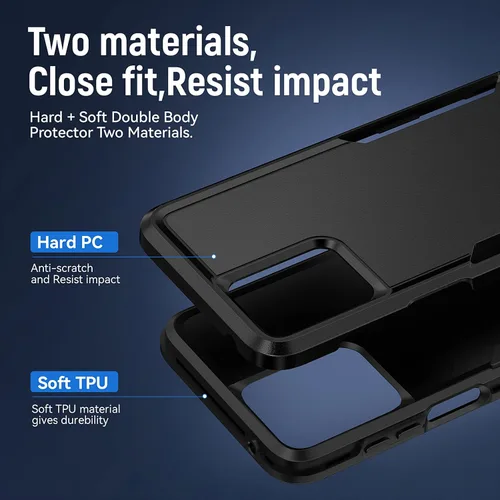 Vista 4 de Funda para Moto G 5G 2023, con Protector de Pantalla [Probado contra Caídas de Grado Militar] Funda Protectora de Servicio Pesado Resistente Rugosa