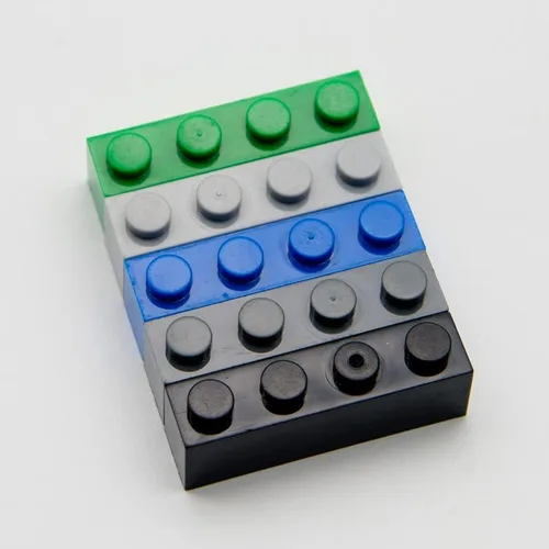 Vista 2 de Bloque de ladrillo clásico a granel, ladrillos rojos 1x4, ladrillos de construcción planos 100 piezas, compatible con piezas y piezas de Lego