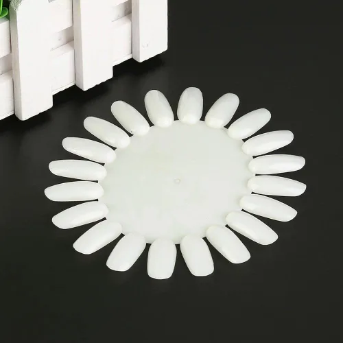 Vista 3 de Rueda de muestras de uñas de 20 puntas, transparente para arte de uñas, consejos de práctica de esmalte de uñas, palitos de muestra de uñas
