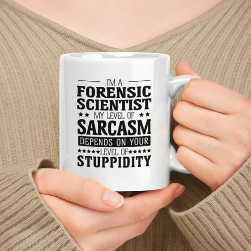 Vista 49 de Taza de cerámica blanca de regalo para Armed Guard de 11 oz y 15 oz - Mi nivel de sarcasmo depende de tu nivel