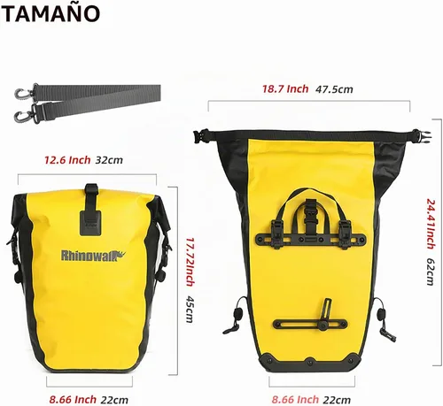 Vista 2 de Bolsa para Bicicleta Rhinowalk Bolsa de Alforja Impermeable para Bicicleta para Portaequipaje de Bicicleta Bolsa de Sillín de Bicicleta Bolsa