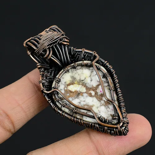 Vista 18 de Impresionante collar con colgante de árbol de la vida de cobre con piedras preciosas hechas a mano y cadena de 20 pulgadas, perfecto