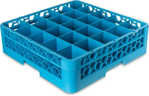 Vista 13 de Carlisle FoodService Products OptiClean Estante de Plástico con 25 Compartimentos para Vasos Divididos, Azul, 8.72