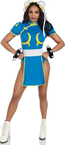 Vista 3 de Leg Avenue Disfraz de Street Fighter ChunLi para mujer