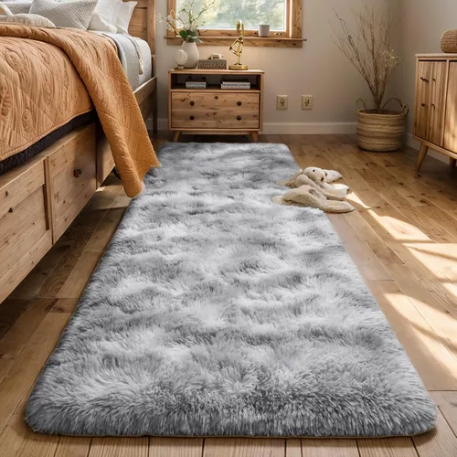 Vista 13 de AROGAN Alfombras suaves de 2 x 4 pies para dormitorio, alfombra mullida de felpa, alfombra peluda que no desprende para guardería, habitación