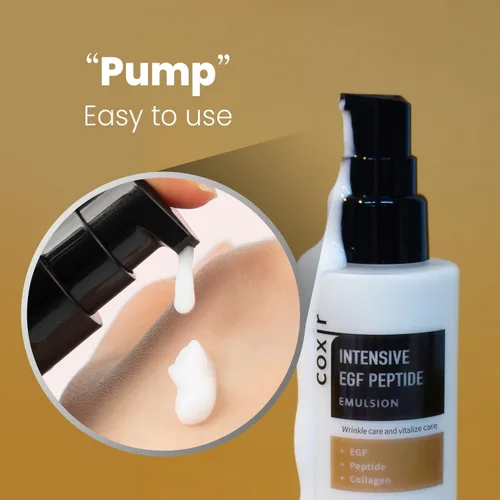 Vista 8 de coxir Emulsión intensiva de péptido EGF l Hidratante activador juvenil para rostro con EGF (factor de crecimiento epidérmico), multipéptidos l