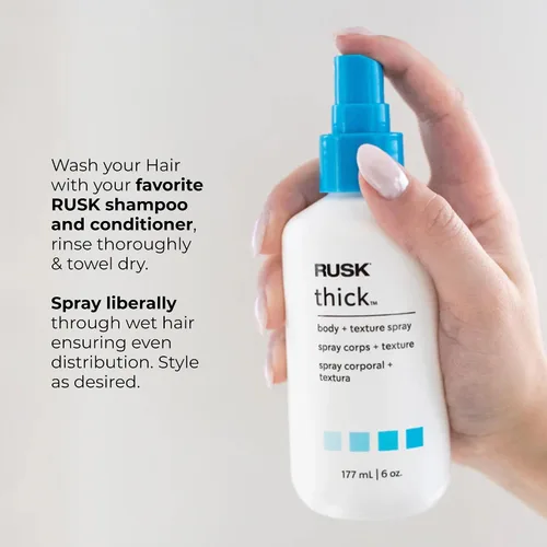 Vista 7 de RUSK Designer Collection - Amplificador de cuerpo grueso y textura, da al cabello un cuerpo increíble, crea textura y volumen, cualquier persona