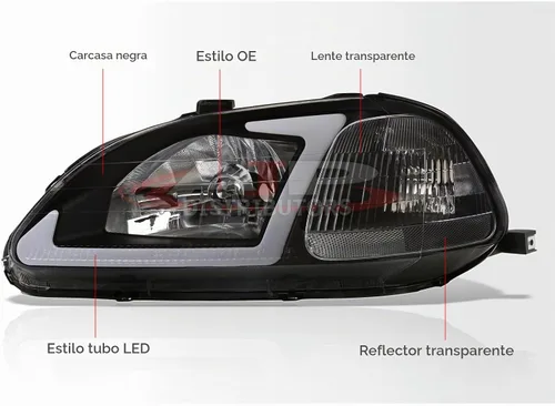 Vista 6 de AJP Distributors Conjunto de Luces LED de Señal de Giro y DRL de Esquina con Lentes Transparentes y Carcasa Negra para Parachoques Izquierda+Derecha